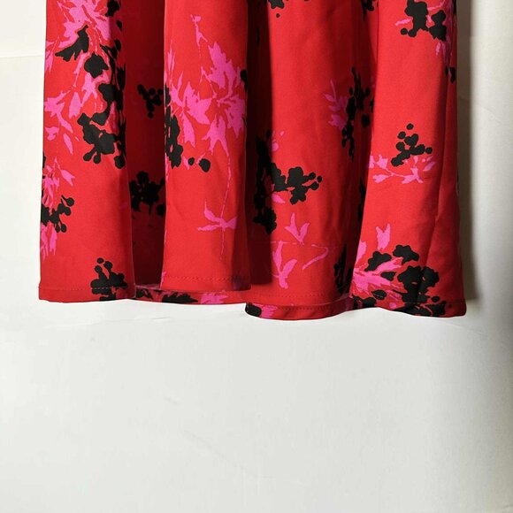 a new day WOMENS XS RED & FLORAL RUCHED DRESS NWT - Picture 4 of 7